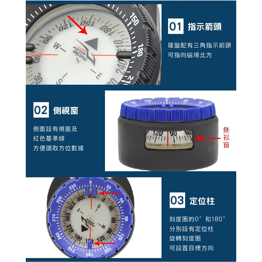 50米管夾式潛水指北針（第 5 張）