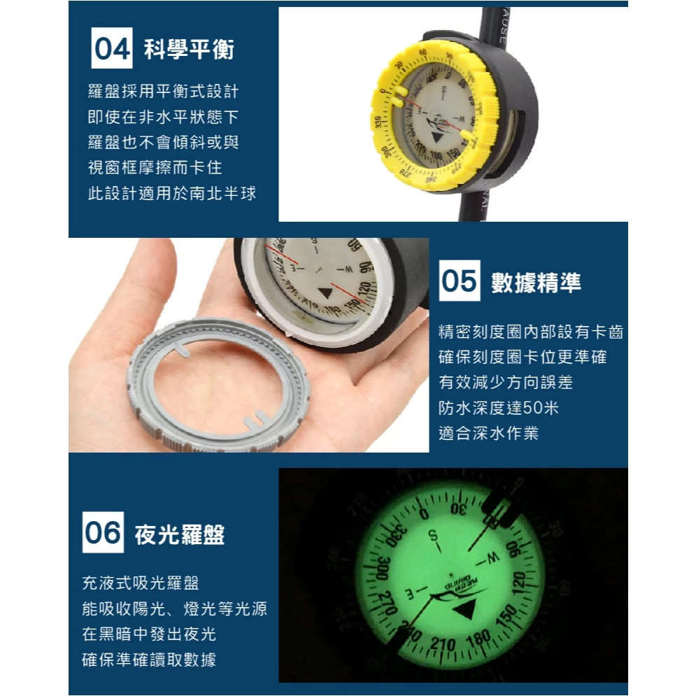 50米管夾式潛水指北針（第 6 張）