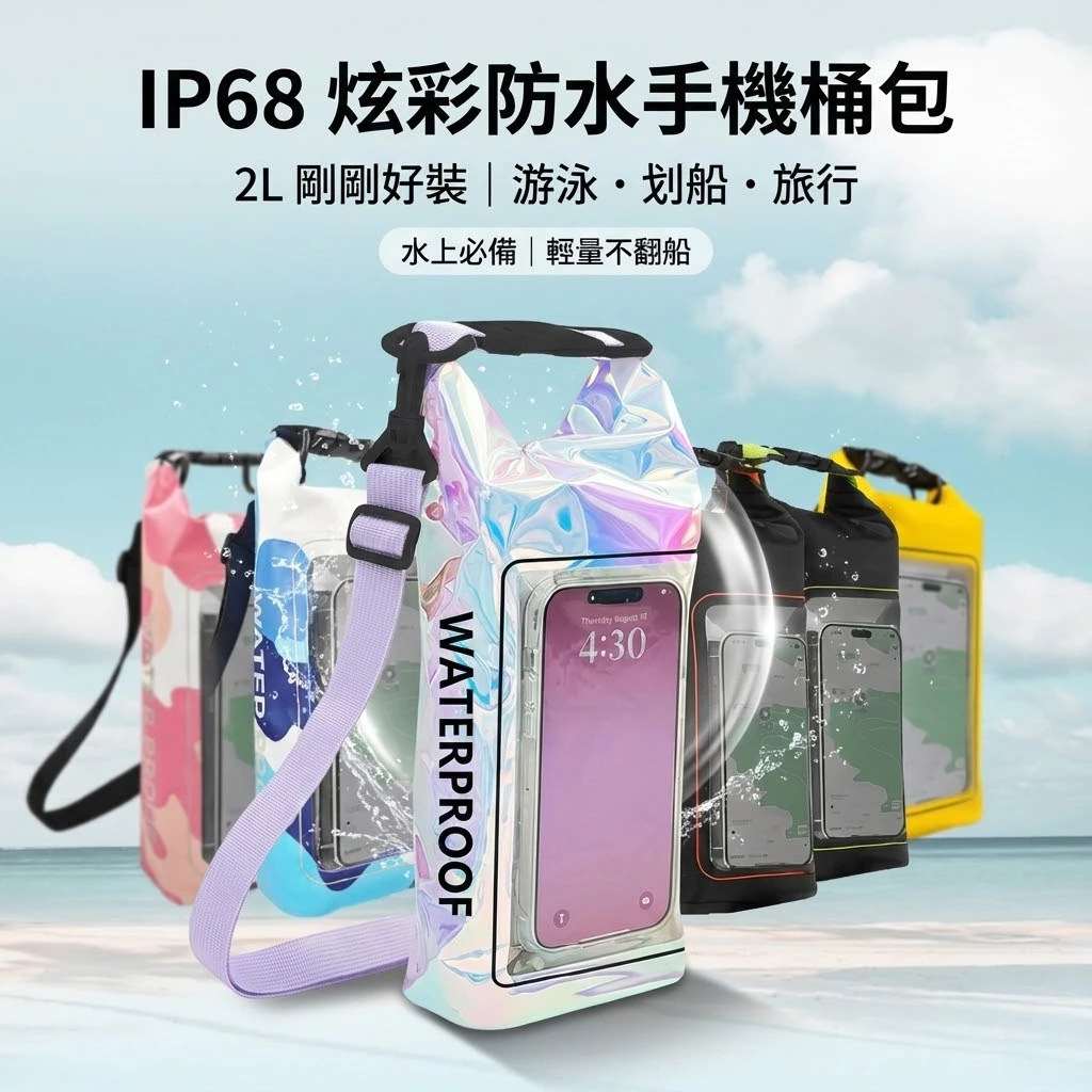 炫彩迷你IP68防水桶包 2L（第 2 張）