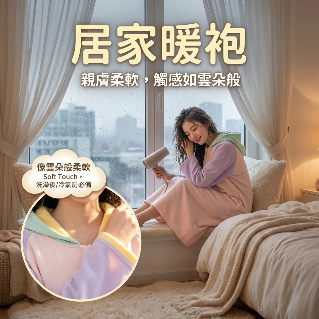 拚色雙層防風毛巾衣（第 6 張）
