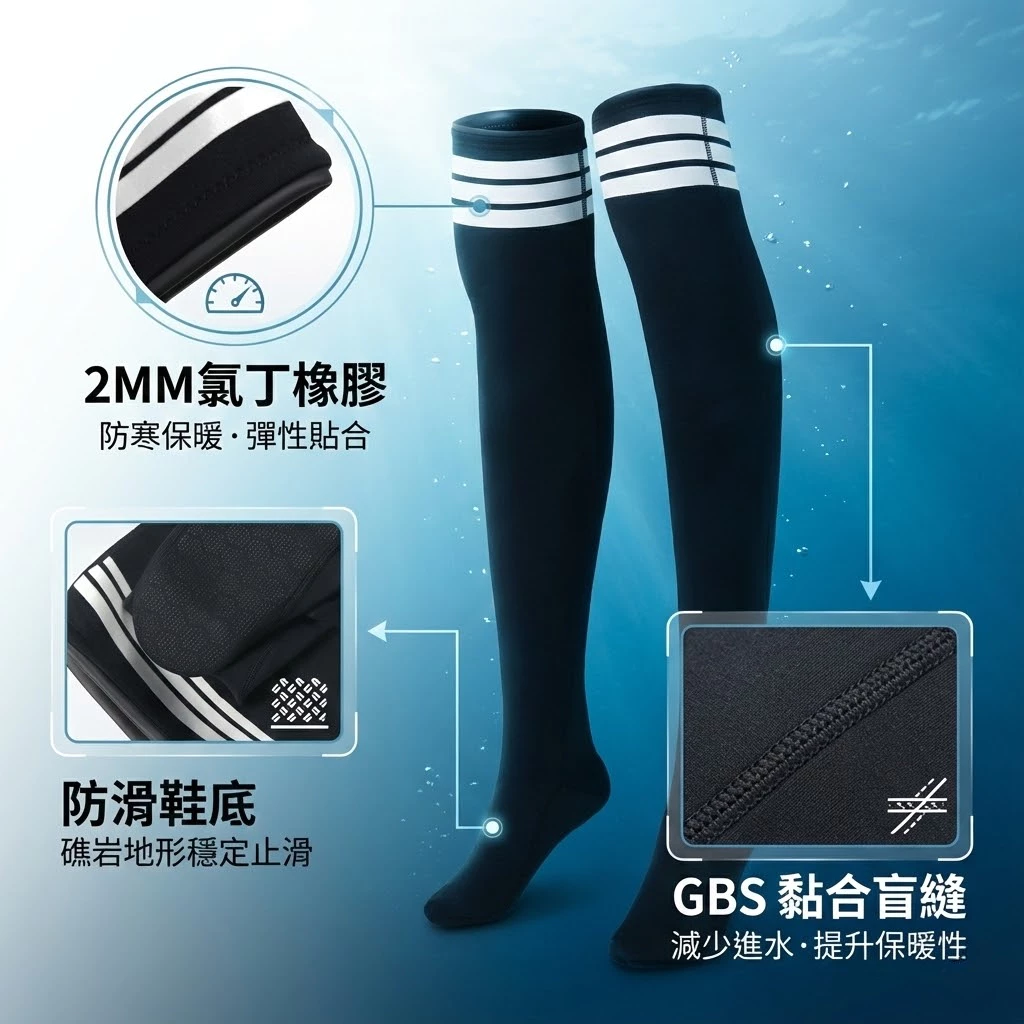 2MM防滑高筒潛水襪（第 3 張）