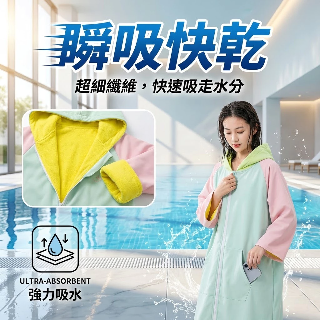 拚色雙層防風毛巾衣（第 3 張）